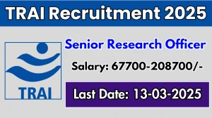 TRAI Senior Research Officer Recruitment 2025 - Apply Online