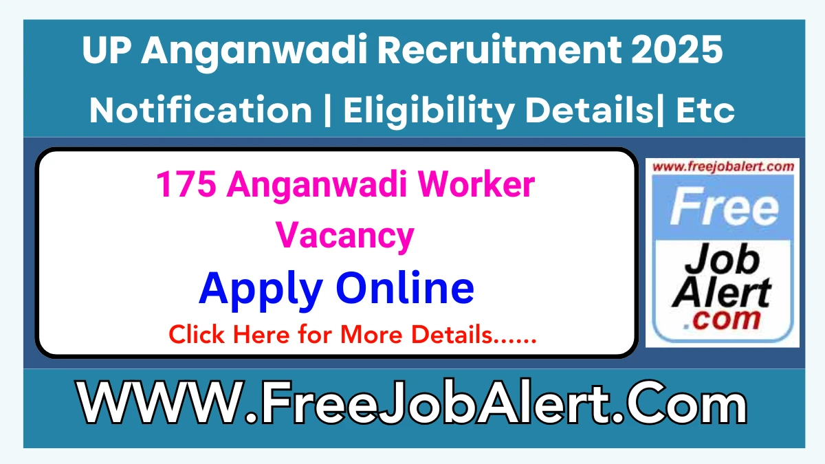 UP Anganwadi Anganwadi Worker Recruitment 2025 - Apply Online for 175 Posts