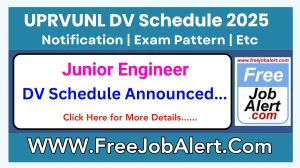 UPRVUNL Junior Engineer DV Schedule 2025: Check Document Verification Date @ uprvunl.org