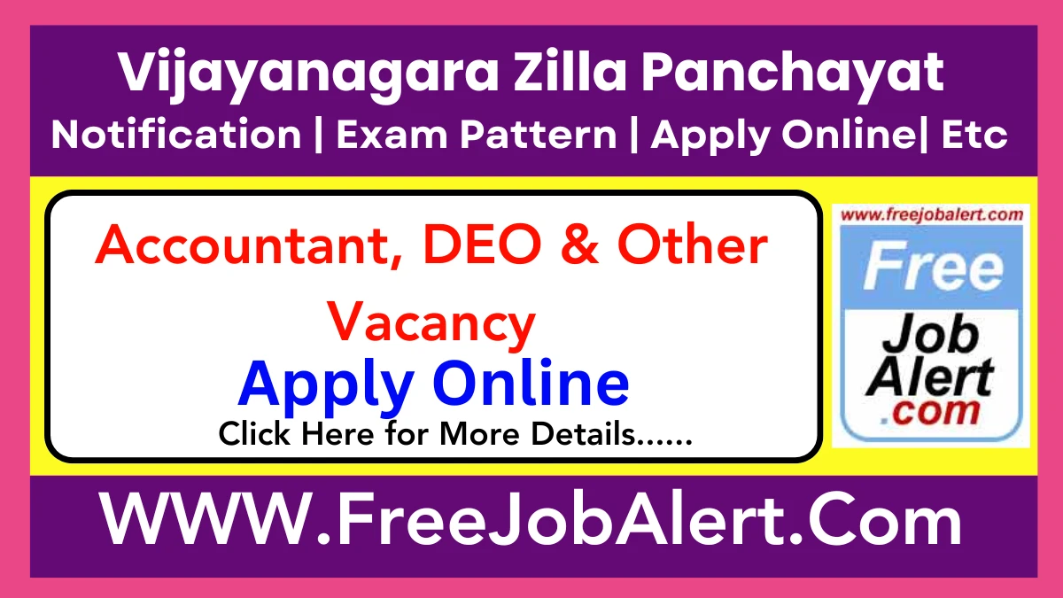 Vijayanagara Zilla Panchayat Accountant, DEO & Other Recruitment 2025 - Apply Online