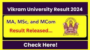 Vikram University Result 2024 Released at vikramuniv.ac.in