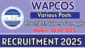 WAPCOS Various Posts Recruitment 2025 – Walk in for 22 Post
