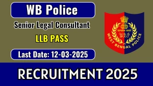 WB Police Senior Legal Consultant Recruitment 2025 - Apply Offline