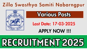 Zilla Swasthya Samiti Nabarngpur Various Post Recruitment 2025 - Apply Offline for 28 Posts