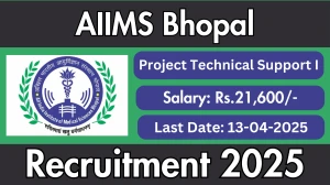 AIIMS Bhopal Job Vacancy 2025, Apply Offline for 01 Project Technical Support I Posts