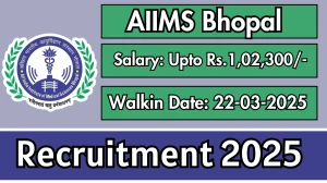 AIIMS Bhopal Project Research Scientist III, Project Technical Support I Recruitment 2025 – Walk in