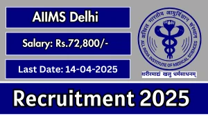 AIIMS Delhi Job Vacancy 2025, Apply Offline for 01 Project Research Scientist I Posts