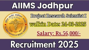 AIIMS Jodhpur Project Research Scientist I Recruitment 2025 – Walk in