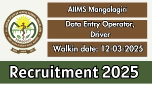 AIIMS Mangalagiri Data Entry Operator, Driver Recruitment 2025 – Walk in