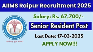 AIIMS Raipur Senior Resident Recruitment 2025 - Apply Online for 111 Posts