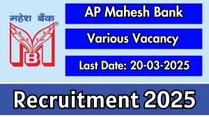 AP Mahesh Bank Various Post Recruitment 2025 - Apply Offline for Manager/DGM/CA