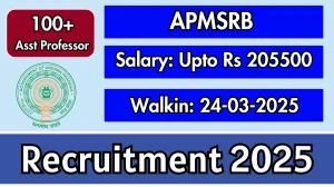 APMSRB Assistant Professor Recruitment 2025 – Walk in for 146 Posts