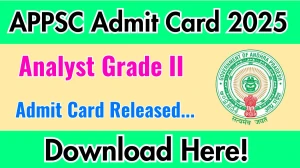 APPSC Analyst Grade II Admit Card 2025 OUT psc.ap.gov.in APPSC Analyst Grade II Admit Card 2025 OUT psc.ap.gov.in