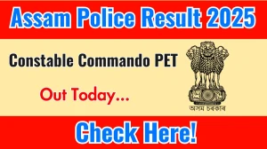 Assam Police Constable Commando PET Results 2025 Out slprbassam.in