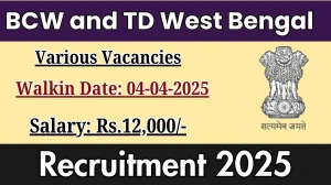 BCW and TD West Bengal Additional Inspector Recruitment 2025 – Walk in for 4 Posts