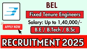 BEL Fixed Tenure Engineers Recruitment 2025 - Apply Online for 20 Posts