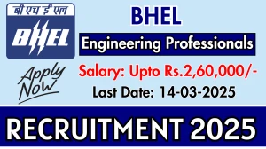 BHEL Engineering Professionals Recruitment 2025 - Apply Online for 20 Posts