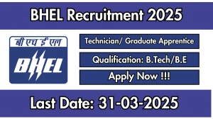BHEL Technician/ Graduate Apprentice Recruitment 2025 - Apply Online BHEL Technician/ Graduate Apprentice Recruitment 2025 - Apply Online