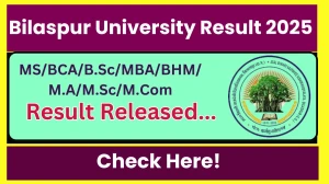 Bilaspur University Result 2025 Released at bilaspuruniversity.ac.in Direct Link to Download 1st, 3rd, 5th, 7th Semester Result Bilaspur University Result 2025 Released at bilaspuruniversity.ac.in Direct Link to Download 1st, 3rd, 5th, 7th Semester Result