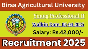 Birsa Agricultural University Young Professional II Recruitment 2025 – Walk in