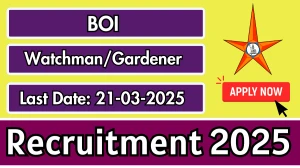 BOI Watchman/Gardener Recruitment 2025 - Apply Offline
