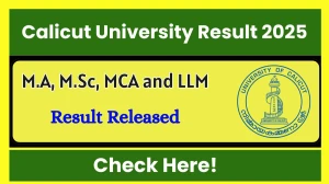 Calicut University Result 2025 Out at uoc.ac.in Direct Link to Download 1st, 2nd, 3rd, 4th and 5th Semester Result