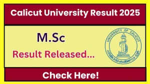 Calicut University Result 2025 Released at uoc.ac.in Direct Link to Download 3rd Sem Result