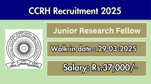 CCRH Junior Research Fellow Recruitment 2025 – Walk in CCRH Junior Research Fellow Recruitment 2025 – Walk in
