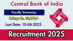 Central Bank of India Faculty Recruitment 2025 - Apply Offline Central Bank of India Faculty Recruitment 2025 - Apply Offline