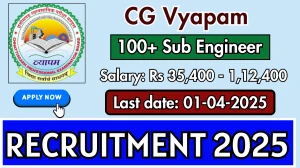 CG Vyapam Sub Engineer Recruitment 2025 - Apply Online for 128 Posts