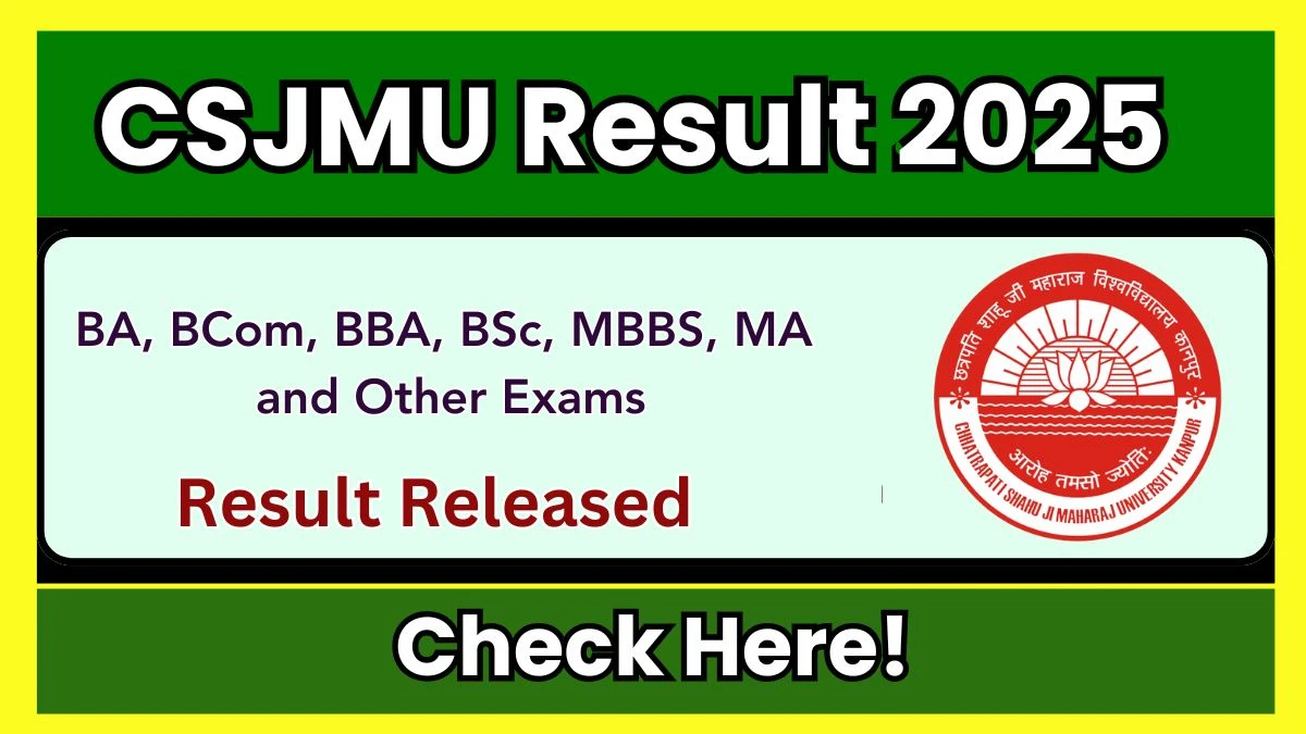 CSJMU Result 2025 Released at csjmu.ac.in Direct Link to Download ODD ...