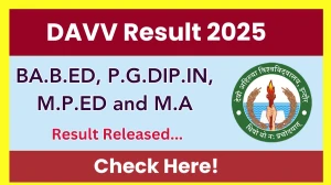 DAVV Result 2025 Released at dauniv.ac.in Direct Link to Download 1st and 3rd Semester Result