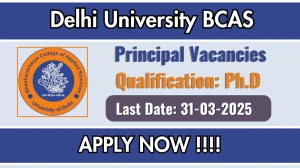 Delhi University BCAS Principal Recruitment 2025 - Apply Online Delhi University BCAS Principal Recruitment 2025 - Apply Online