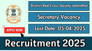 District Red Cross Society Jalandhar Secretary Recruitment 2025 - Apply Offline