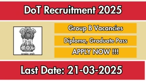 DoT Group B Recruitment 2025 - Apply Offline