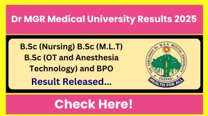 Dr MGR Medical University Result 2025 Released at tnmgrmu.ac.in Direct Link to Download Result