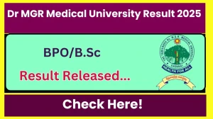 Dr MGR Medical University Result 2025 Released at tnmgrmuexam.ac.in Direct Link to Download UG Course Result