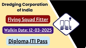 Dredging Corporation of India Flying Squad Fitter Recruitment 2025 – Walk in