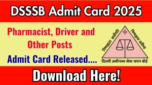 DSSSB Pharmacist, Driver and Other Posts Admit Card 2025 OUT dsssb.delhi.gov.in DSSSB Pharmacist, Driver and Other Posts Admit Card 2025 OUT dsssb.delhi.gov.in