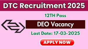 DTC DEO Recruitment 2025 - Apply Offline