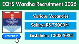 ECHS Wardha Peon, Chowkidar and Other Recruitment 2025 - Apply Offline for 13 Posts