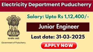 Electricity Department Puducherry Junior Engineer Recruitment 2025 - Apply Online for 73 Posts