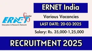 ERNET India Project Engineer, Project Manager and More Recruitment 2025 - Apply Offline