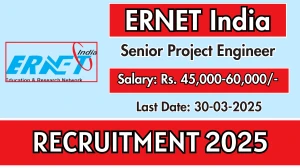 ERNET India Senior Project Engineer Recruitment 2025 - Apply Offline