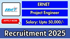 ERNET India Project Engineer Recruitment 2025 - Apply Offline