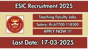 ESIC Teaching Faculty Recruitment 2025 - Apply Offline for 79 Posts ESIC Teaching Faculty Recruitment 2025 - Apply Offline for 79 Posts