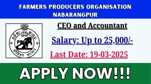 Farmers Producers Organisation Nabarangpur CEO and Accountant Recruitment 2025 - Apply Offline for 11 Posts