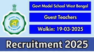 Govt Model School West Bengal Guest Teachers Recruitment 2025 – Walk in for 03 Posts