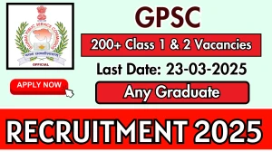 GPSC Class 1 and Class 2 Recruitment 2025 - Apply Online for 244 Posts