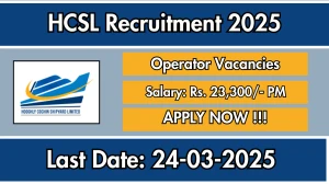 HCSL Operator, Welder, Diesel Mechanic Recruitment 2025 - Apply Online